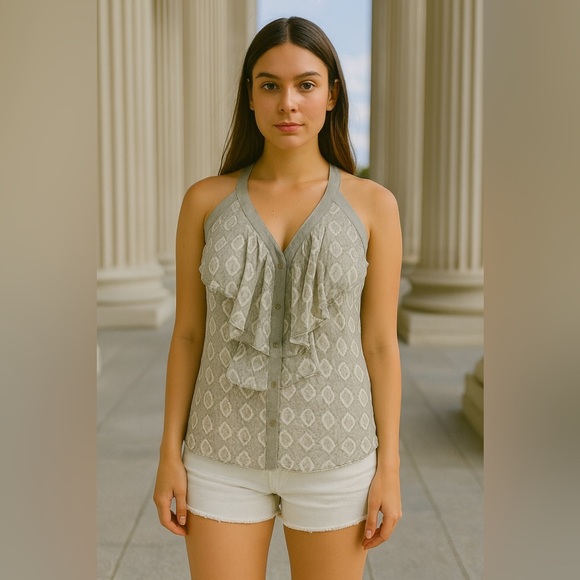 Banana Republic silk ruffle sleeveless blouse XS - Picture 1 of 4